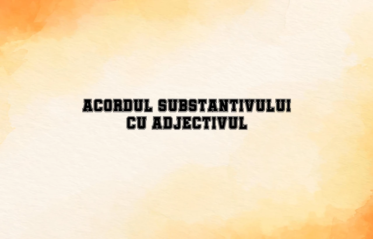 Acordul substantivului cu adjectivul Acordul substantivului cu adjectivul