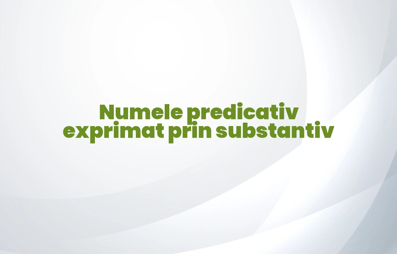 nume predicativ exprimat prin substantiv