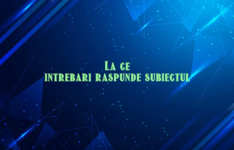 la ce intrebari raspunde subiectul