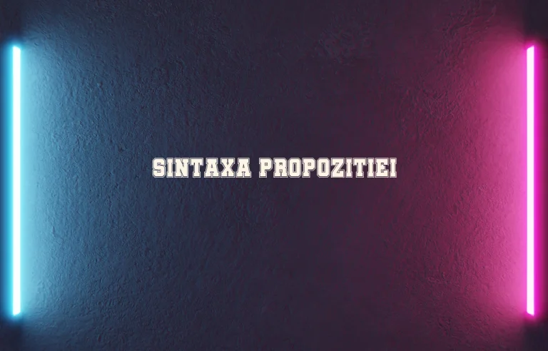 sintaxa propozitiei