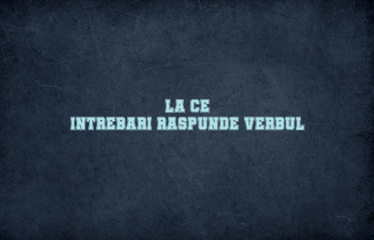 la ce intrebari raspunde verbul