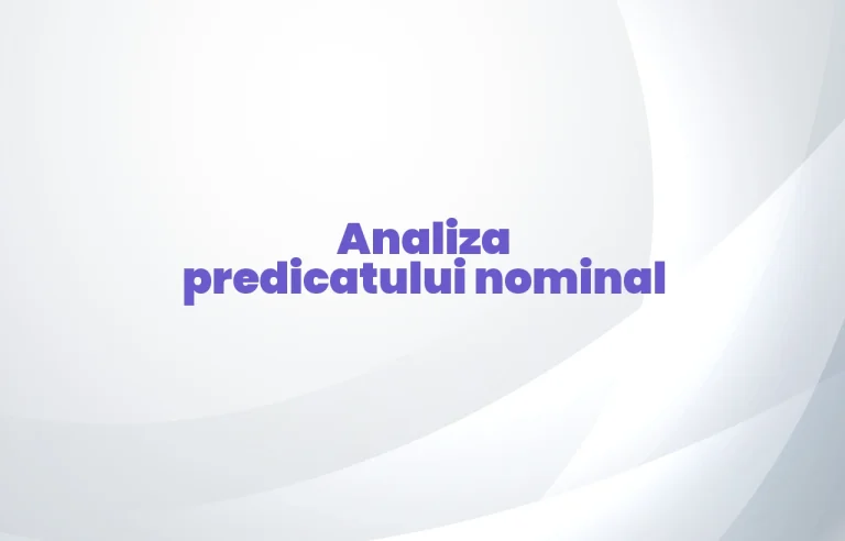 analiza predicat nominal