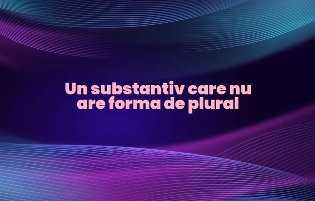 un substantiv care nu are forma de plural