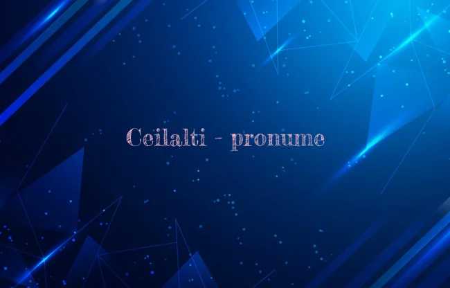 ceilalti pronume