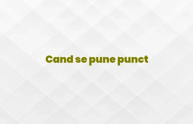 cand se pune punct