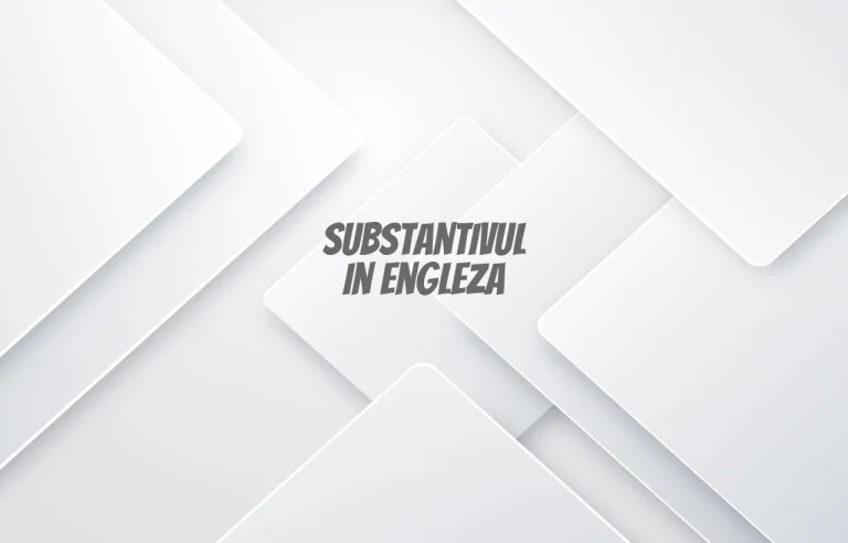 substantiv in engleza