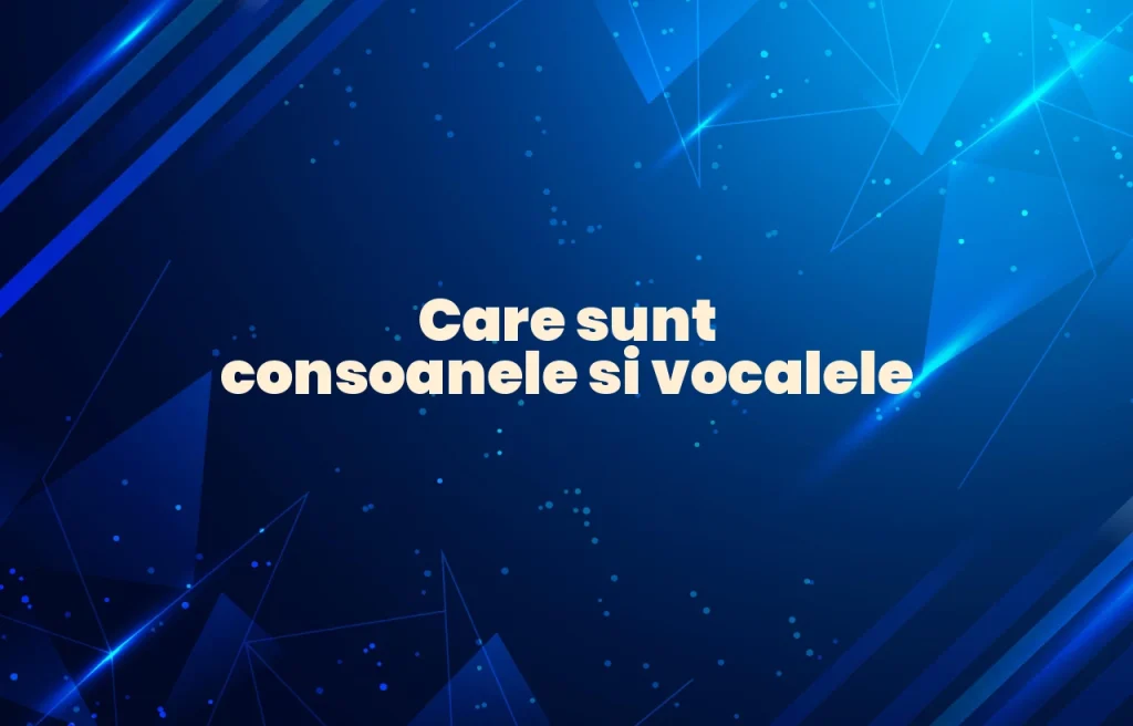 care sunt consoanele si vocalele