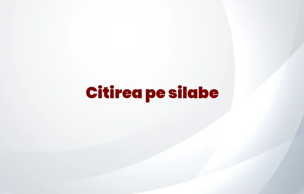 citirea pe silabe