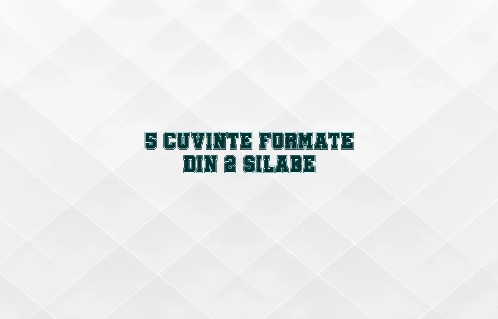 5 cuvinte formate din 2 silabe