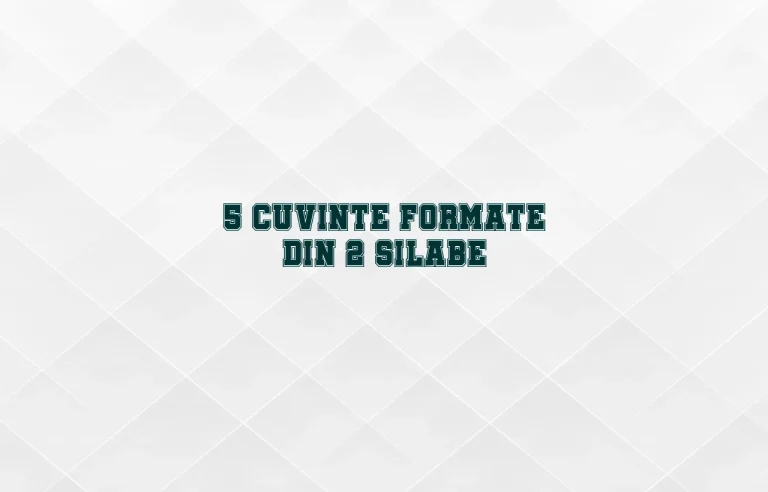 5 cuvinte formate din 2 silabe