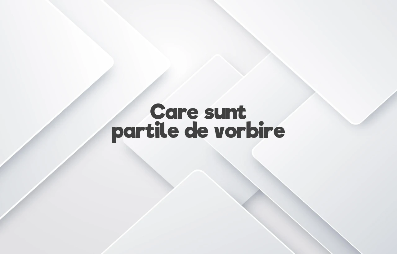 care sunt partile de vorbire