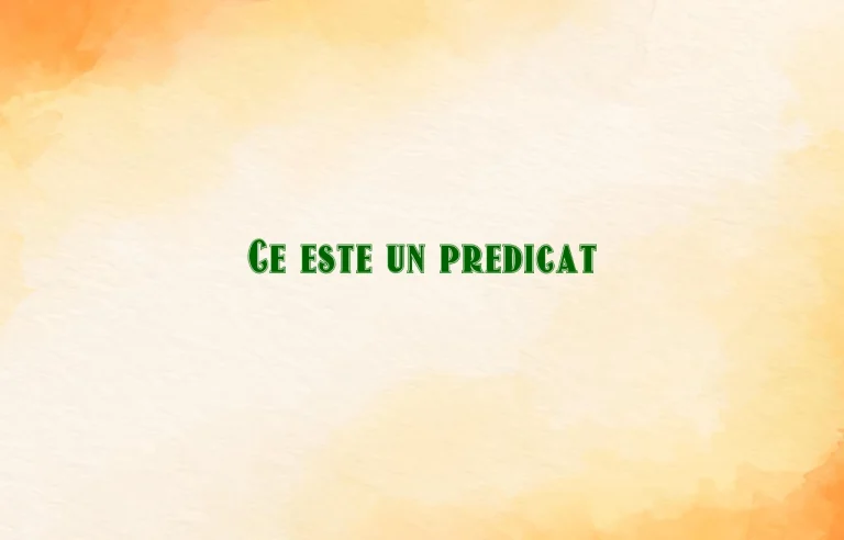ce este un predicat